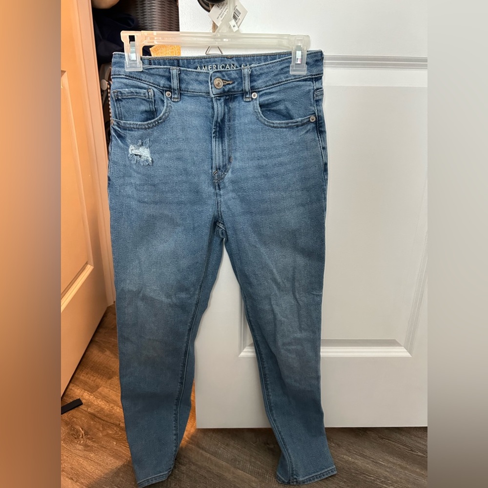 AE stretch mom jeans